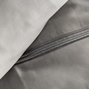 Elegancka Pościel Haftowana PREMIUM - 220x200 szara z srebrną nicią 100% bawełna