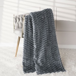 Puszysty Koc super soft - 160x200 cm ciemno szary