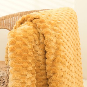 Puszysty Koc super soft - 160x200 cm żółty słoneczny