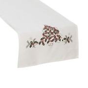 Elegancki świąteczny bieżnik 3D z perełkami - 40x140cm