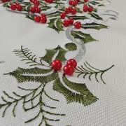 Elegancki świąteczny bieżnik 3D z perełkami - 40x140cm