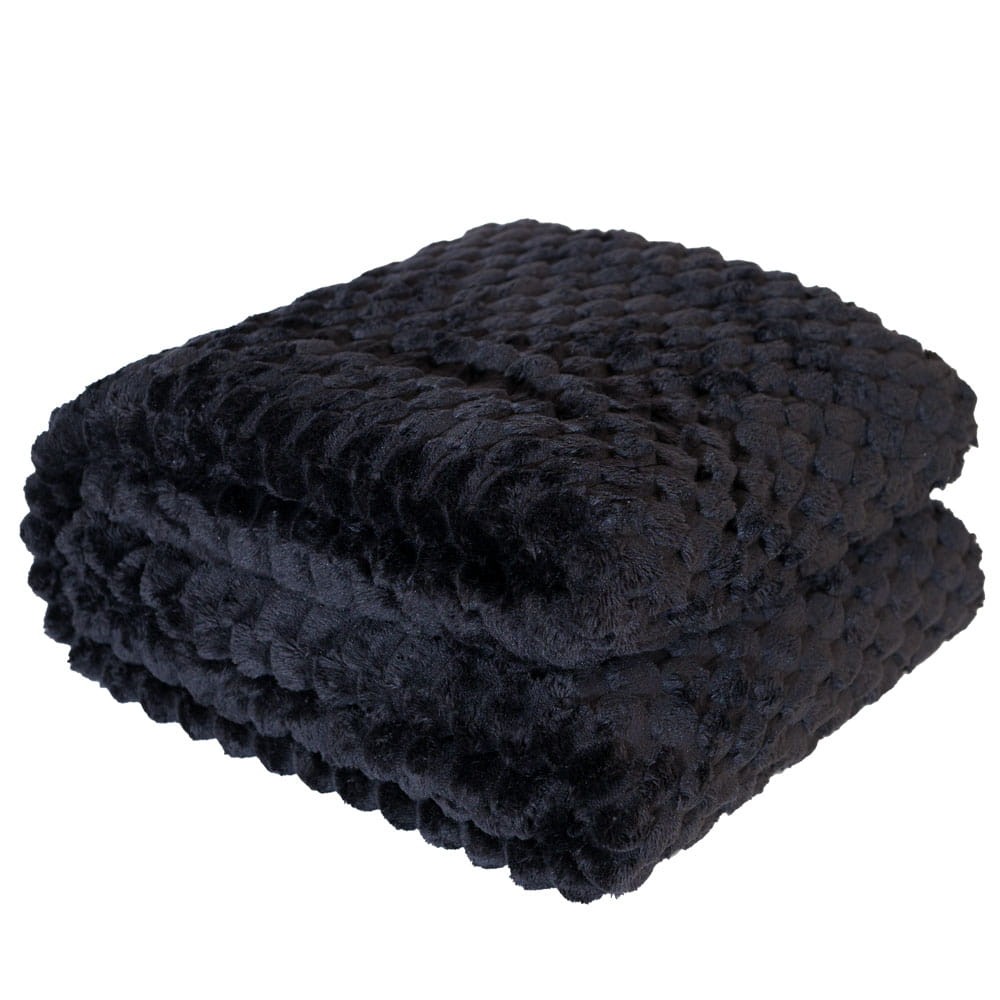 Puszysty Koc super soft - 160x200 cm czarny