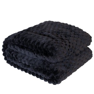 Puszysty Koc super soft - 160x200 cm czarny