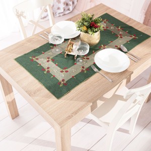 Elegancki świąteczny bieżnik z haftem - 40x140cm
