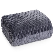 Puszysty Koc CINDY super soft 3D - 150x200 cm stalowy