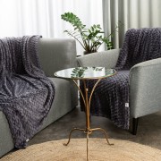 Puszysty Koc CINDY super soft 3D - 150x200 cm stalowy