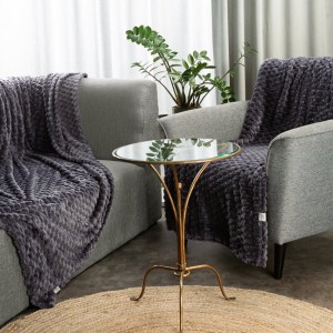 Puszysty Koc CINDY super soft 3D - 150x200 cm stalowy