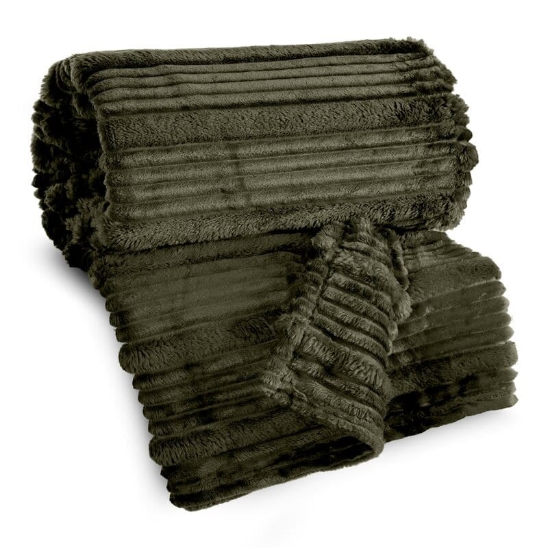 Puszysty Koc CINDY super soft 3D - 150x200 cm oliwka