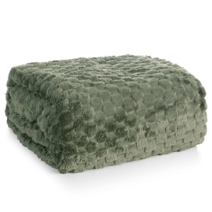Puszysty Koc CINDY super soft 3D - 150x200 cm oliwka