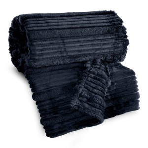 Puszysty Koc 3D super soft - NINA - 150x200 cm granatowy