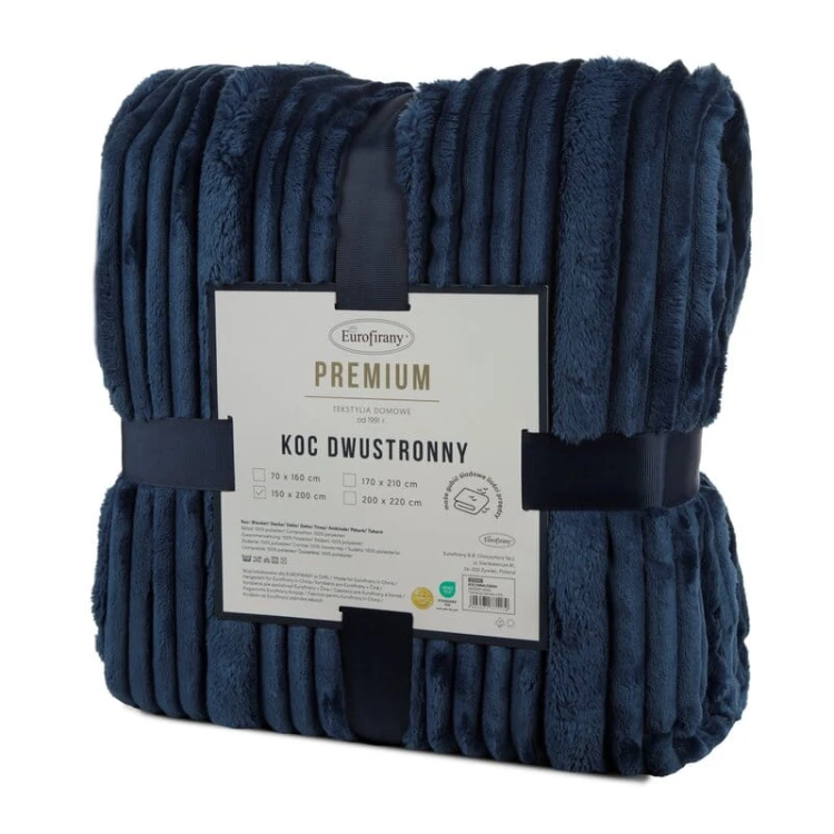 Puszysty Koc 3D super soft - NINA - 150x200 cm granatowy
