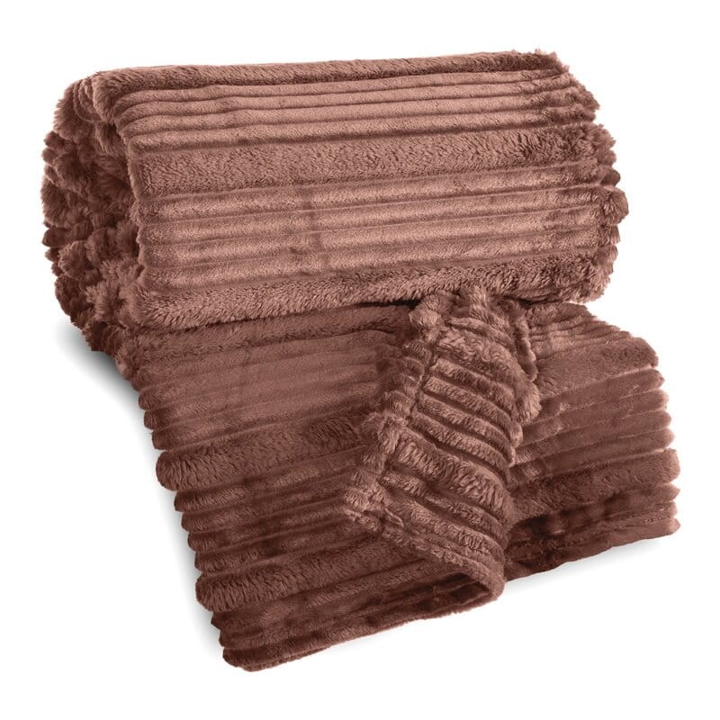 Puszysty Koc 3D super soft - NINA - 150x200 cm mocha