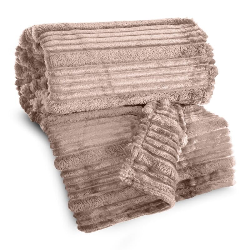 Puszysty Koc 3D super soft - NINA - 150x200 cm pudrowy