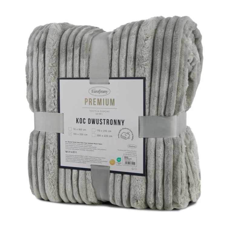 Puszysty Koc 3D super soft - NINA - 150x200 cm srebrny