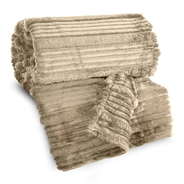 Puszysty Koc 3D super soft - NINA - 200x220 cm krem