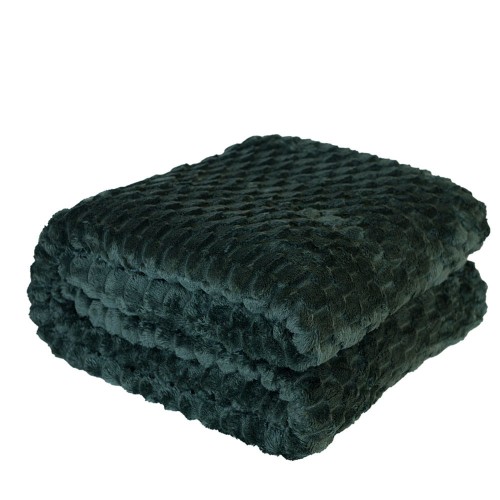 Puszysty Koc super soft - 200x220 cm ciemno zielony