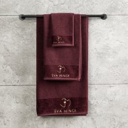 Komplet wyjątkowych ręczników - EVA MINGE - złoty haft - w eleganckim pudełku 3 szt