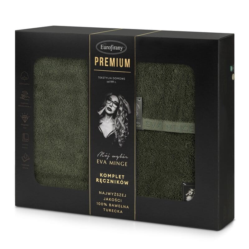 Komplet wyjątkowych ręczników - EVA MINGE - haft - w eleganckim pudełku 3 szt