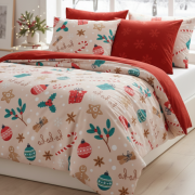 Pościel Świąteczna Dwustronna - 220x200 Komplet 100% Bawełna