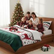 Flanelowa pościel - Xmas szkoti renifer - 220x200 - 100% BAWEŁNA