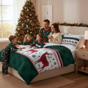 Flanelowa pościel - Xmas szkoti renifer - 220x200 - 100% BAWEŁNA