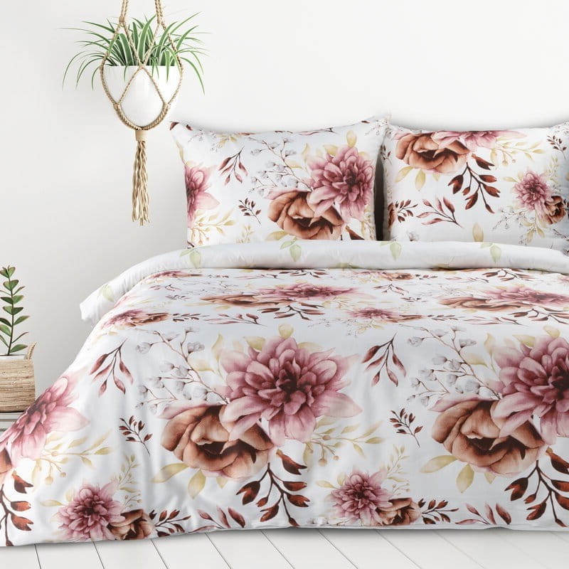 pościel dwustronna - LEA - komplet 160x200 - na zamek bez prasowania