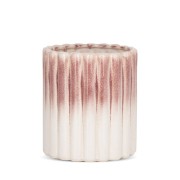 Ceramiczna osłonka na doniczkę prążkowana ∅ 15 cm – elegancka donica z otworem odpływowym