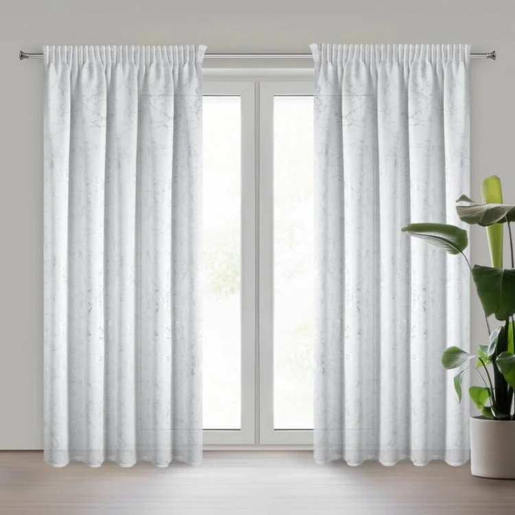 Zasłona gotowa 140 × 270 cm marmurek – elegancka zasłona dekoracyjna z taśmą