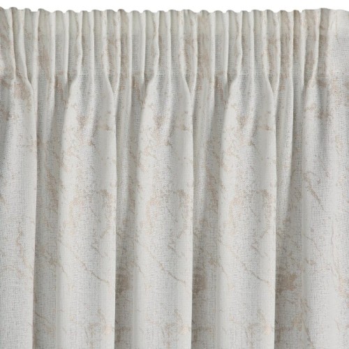 Zasłona gotowa 140 × 270 cm marmurek – elegancka zasłona dekoracyjna z taśmą kremowo złota