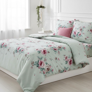 Komplet Pościeli - SARA róże - REINFORCE DELUXE 220x200 wysokogatunkowa bawełna