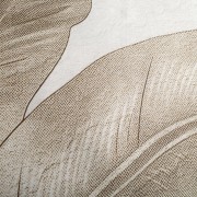 Pościel bawełniana z motywem liści 160x200 elegancka pościel w naturalnych beżach