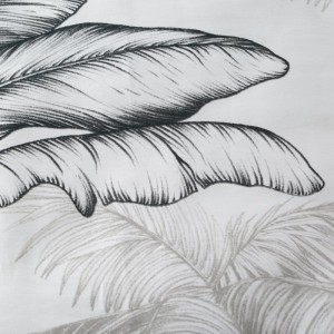 Pościel bawełniana z motywem liści bananowca 160x200 elegancka pościel