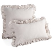 Poszewka bawełniana z falbanką 45 × 45 cm – dekoracyjna i do spania