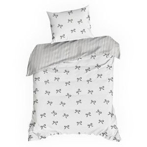 Pościel dwustronna - kokardki - 140x200 bawełna satynowa na zamek