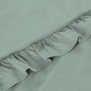 Komplet pościeli z falbanką 160×200 cm bawełna bez prasowania kolor szałwiowy