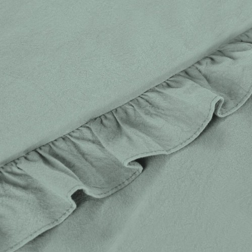 Komplet pościeli z falbanką 160×200 cm bawełna bez prasowania kolor szałwiowy