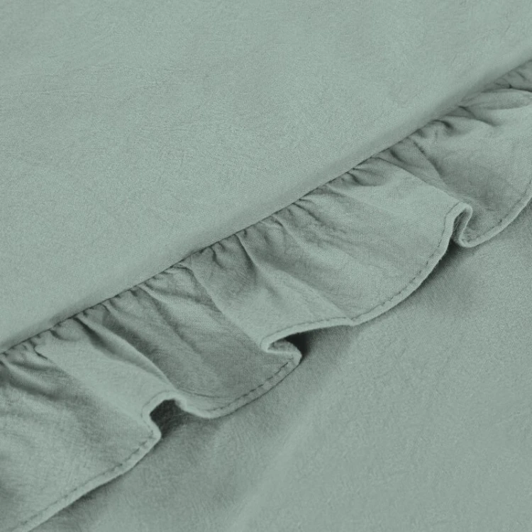 Komplet pościeli z falbanką 160×200 cm bawełna bez prasowania kolor szałwiowy