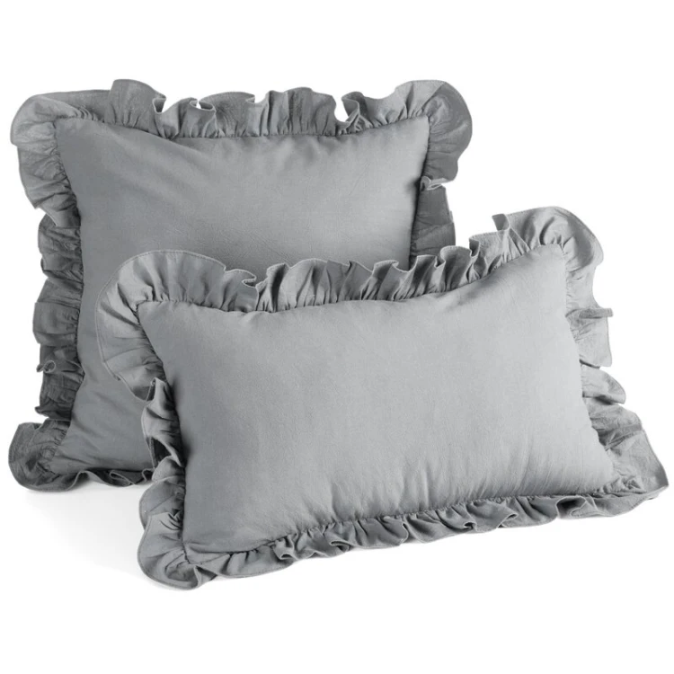 Poszewka bawełniana z falbanką 45 × 45 cm do pościeli
