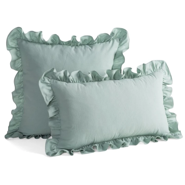 Poszewka bawełniana z falbanką 45 × 45 cm do pościeli