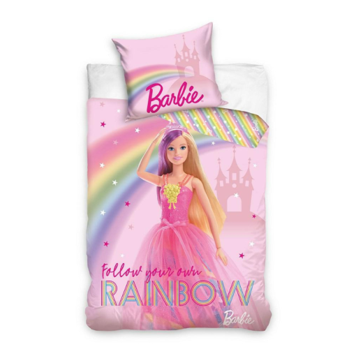 Pościel Dwustronna - Disney BARBIE - 140X200 cm 100% bawełna na zamek