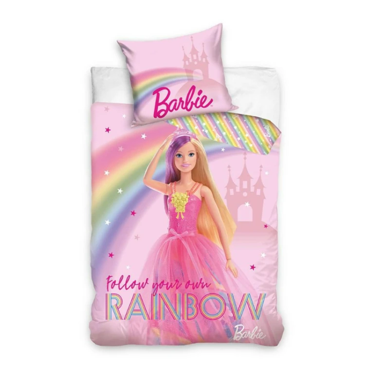 Pościel Dwustronna - Disney BARBIE - 140X200 cm 100% bawełna na zamek