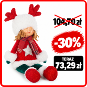 Dziewczynka Xmas w świątecznym stroju 45 cm