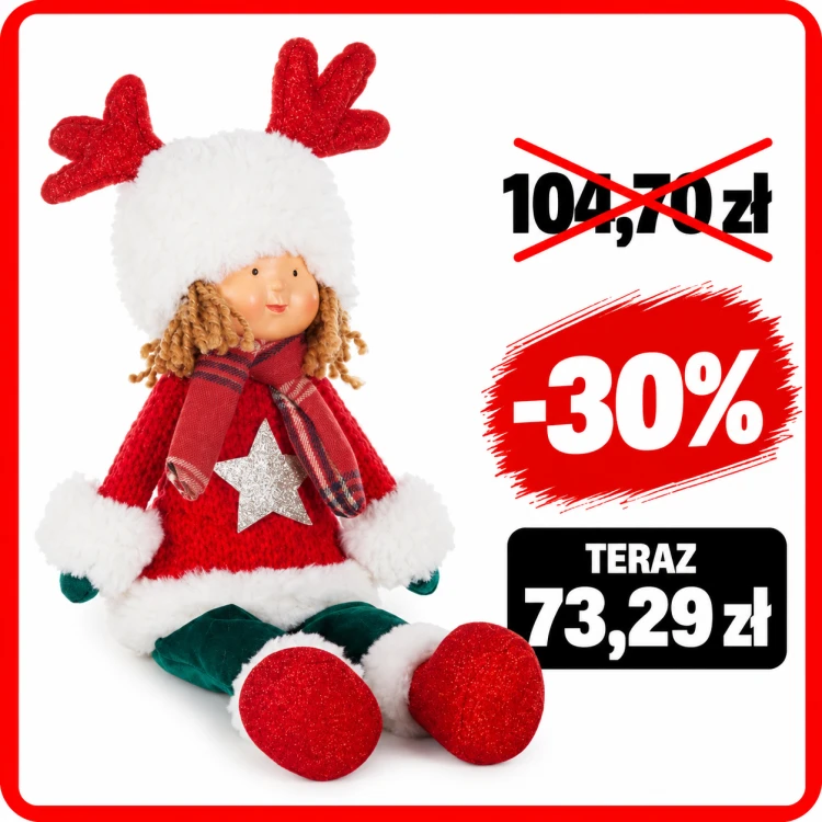 Dziewczynka Xmas w świątecznym stroju 45 cm