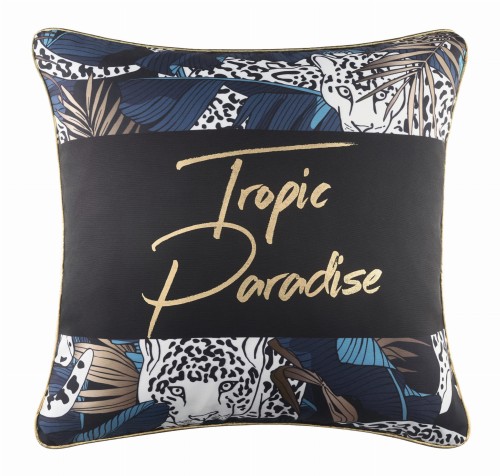 Poszewka Dekor TROPIC VIBES 45X45 PARADISE granatowy raj