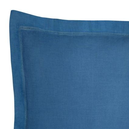 Poszewka - 50x60 -colour nova - granatowa z ozdobną listwą - 100% BAWEŁNA