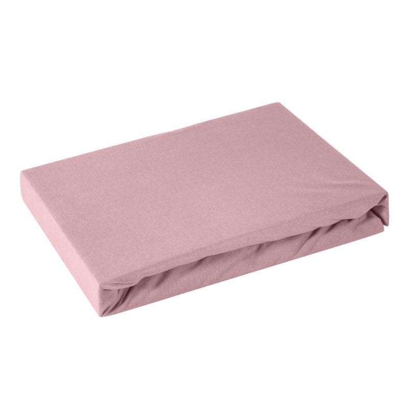 Prześcieradło EUROFIRANY - pudrowy róż - 140x200 z 100% bawełny satynowej z gumką