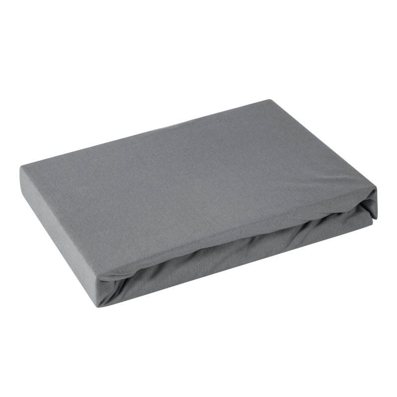 Prześcieradło EUROFIRANY - stalowy - 140x200 z 100% bawełny satynowej z gumką