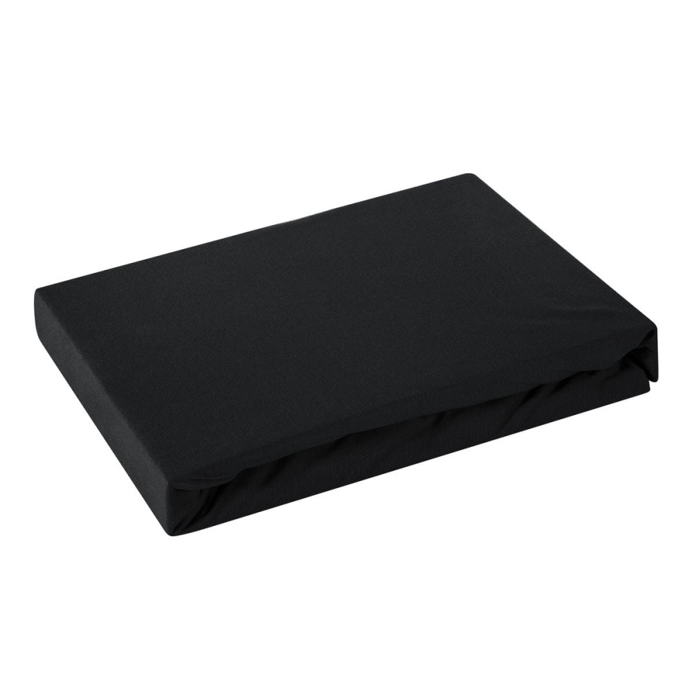 Prześcieradło czarne 160X200 EUROFIRANY Jersey z gumką