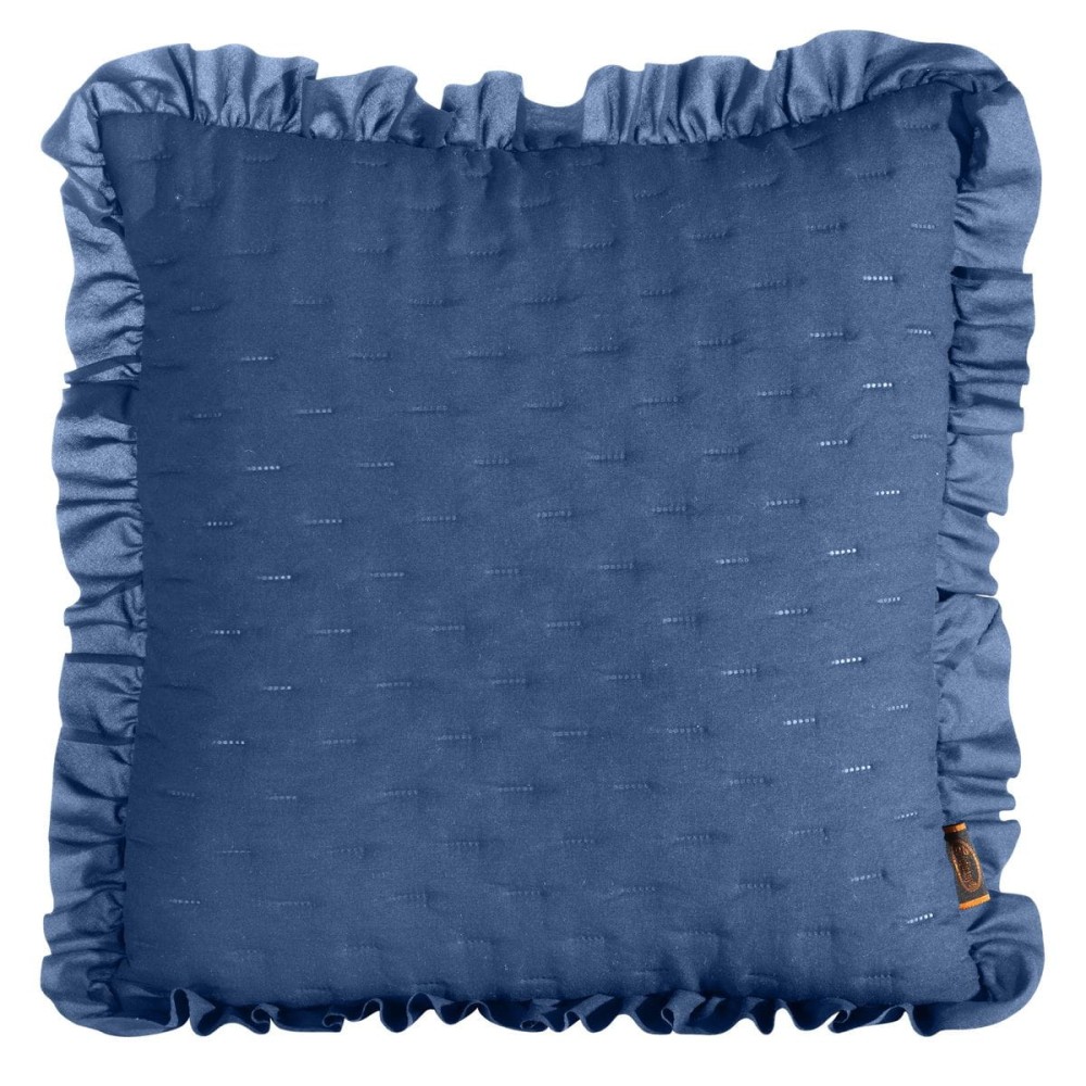 Poszewka Dekor LIBI 45X45 z falbanką granatowa