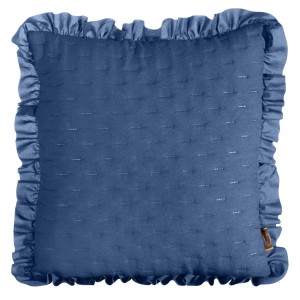 Poszewka Dekor LIBI 45X45 z falbanką granatowa